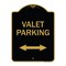 Signmission Valet Parking W/ Bidirectional Arrow, Black & Gold Aluminum Sign, 18" x 24", BG-1824-22751 A-DES-BG-1824-22751 - alternate 1